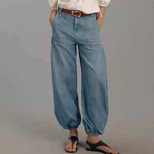 Pilcro Blue Flare Wide Leg Jeans